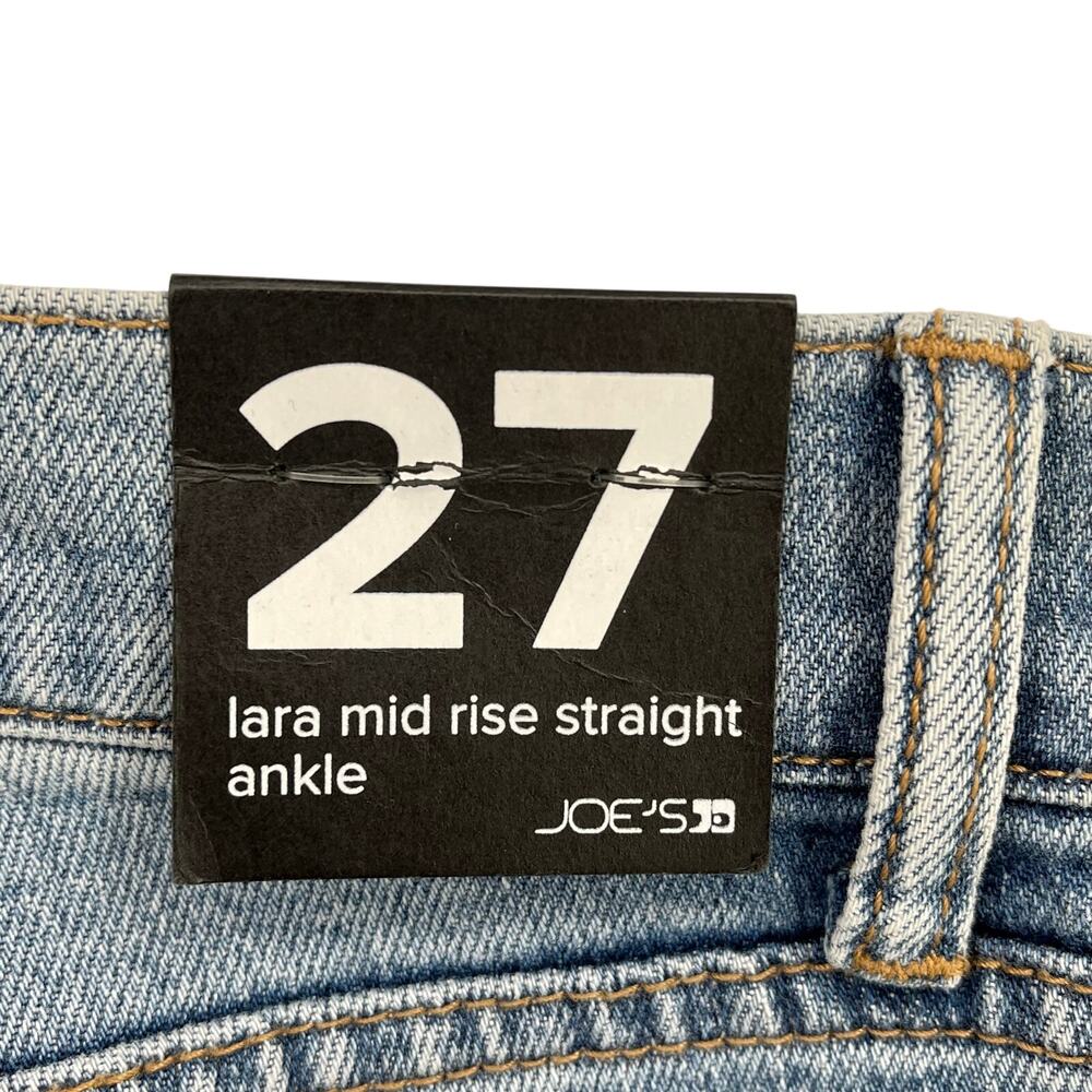 Joe's Jeans Laura Mid Rise Straight Ankle Jeans Size 27 Frayed Hem Cybele Wash - Picture 7 of 7